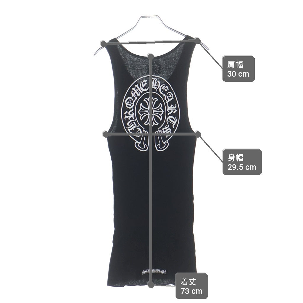 CHROME HEARTS(クロムハーツ) Back Horseshoe Print Tank Top バックホースシュープリント タンクトップ ブラック