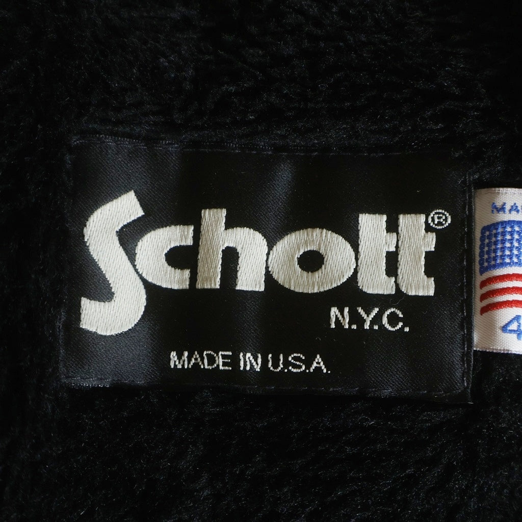 SCHOTT(ショット) シングルライダース ボアライナー付き カウレザー 牛革 ブルゾン ブラック
