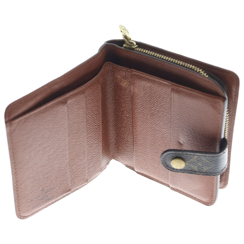 LOUIS VUITTON(ルイヴィトン) モノグラム コンパクト・ジップ 2つ折り財布 ファスナー PVC ブラウン M61667 レディース