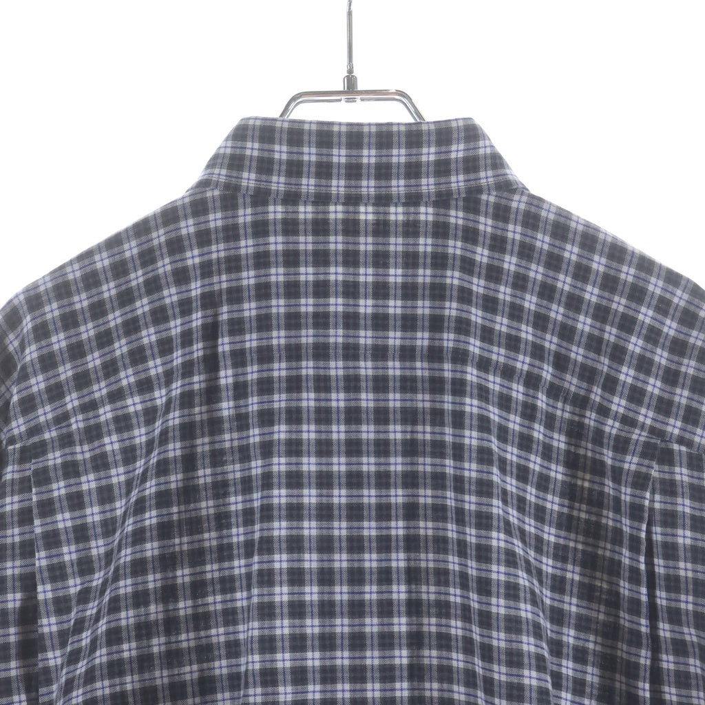 BALENCIAGA(バレンシアガ) 18SS オーバーサイズ 長袖コットンチェックシャツ ブラック/ブルー 534333 TBM16