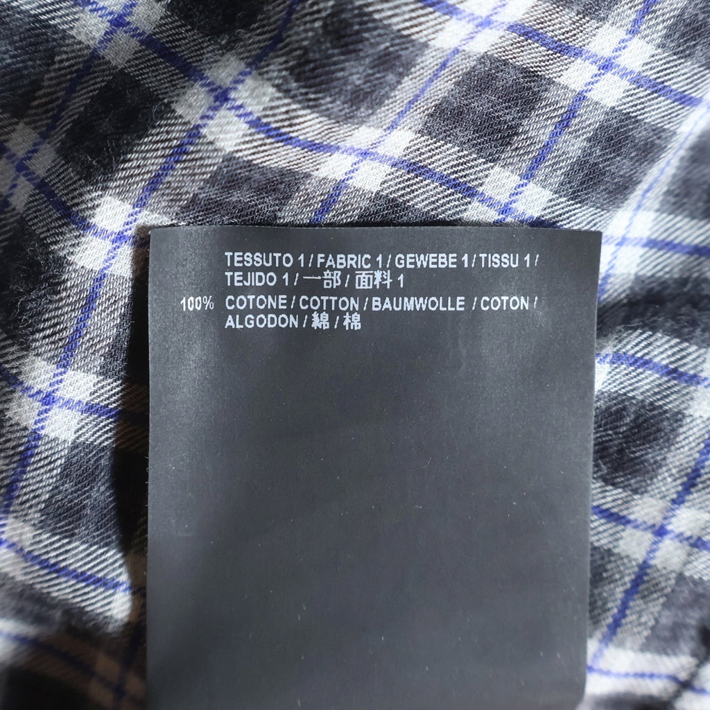 BALENCIAGA(バレンシアガ) 18SS オーバーサイズ 長袖コットンチェックシャツ ブラック/ブルー 534333 TBM16