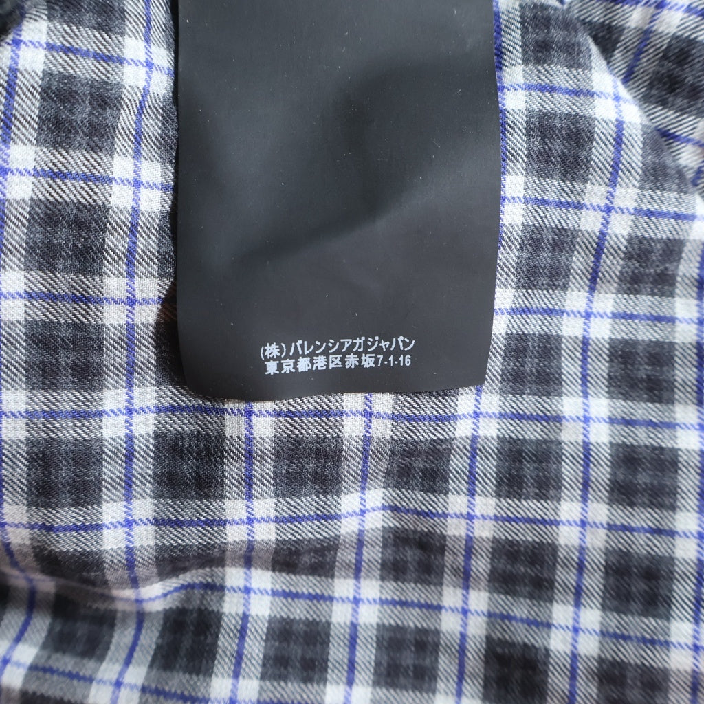 BALENCIAGA(バレンシアガ) 18SS オーバーサイズ 長袖コットンチェックシャツ ブラック/ブルー 534333 TBM16