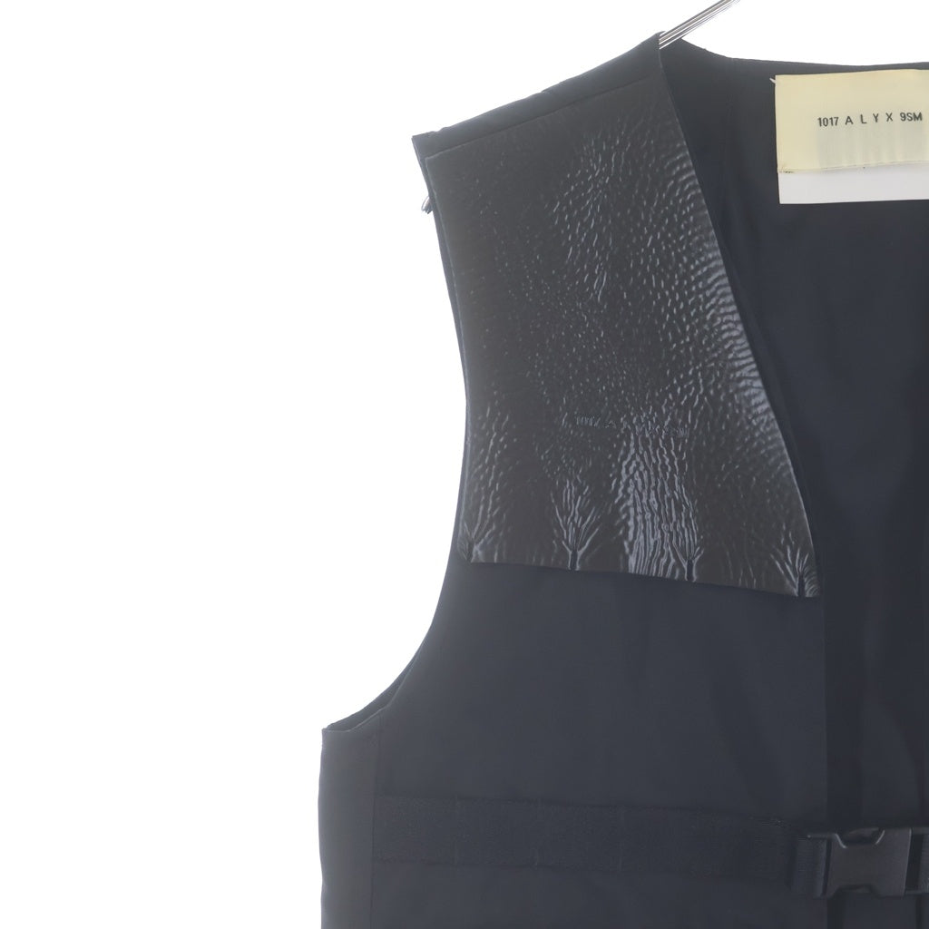 1017 ALYX 9SM(アリクス) 19SS Trooper Bracee Vest ラムレザー バックロゴ ナイロンベスト ブラック