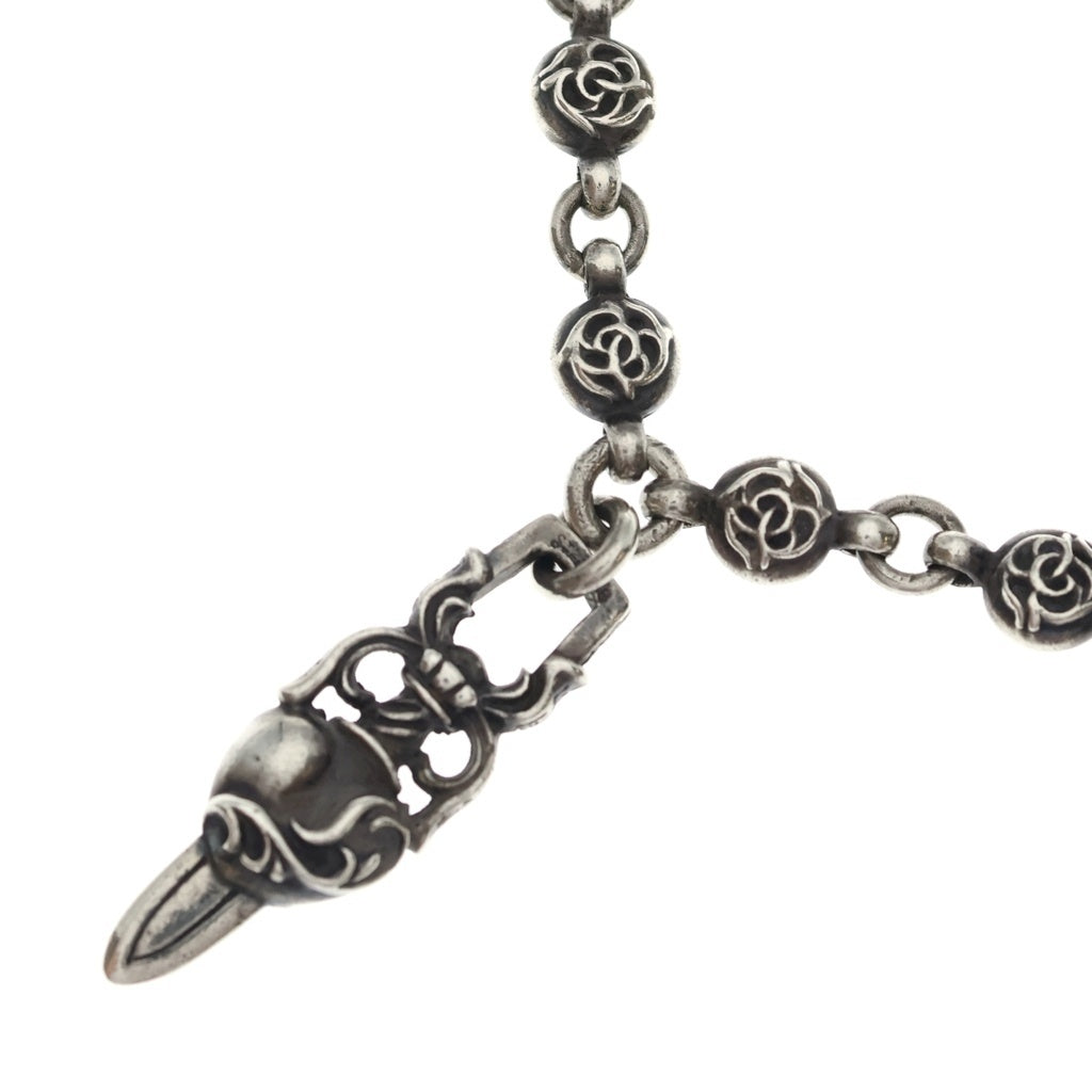 CHROME HEARTS(クロムハーツ) #1 FRLBL CHN HEART DAGGER フローラルボールチェーン ハートダガー ネックレス シルバー