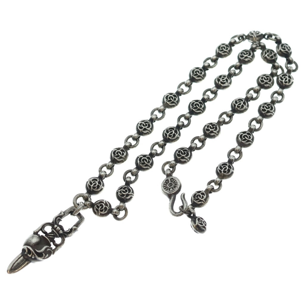 CHROME HEARTS(クロムハーツ) #1 FRLBL CHN HEART DAGGER フローラルボールチェーン ハートダガー ネックレス シルバー