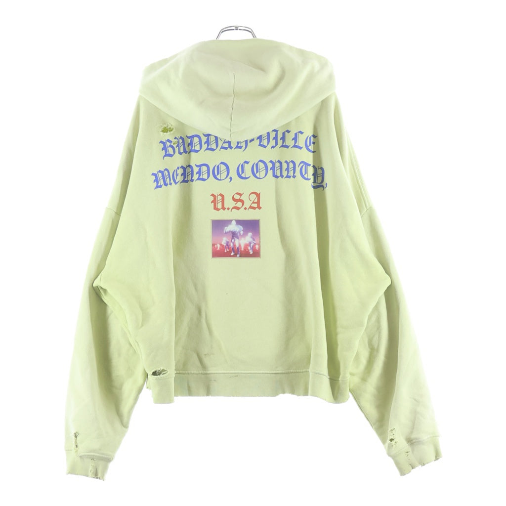 Paly Hollywood(パリーハリウッド) 25AW ETERNAL RETURN デストロイ加工スタッズプルオーバーパーカー グリーン