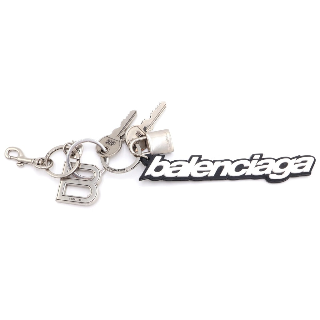 BALENCIAGA(バレンシアガ) KIT チャーム ラバーロゴ付き キーチャーム シルバー レディース