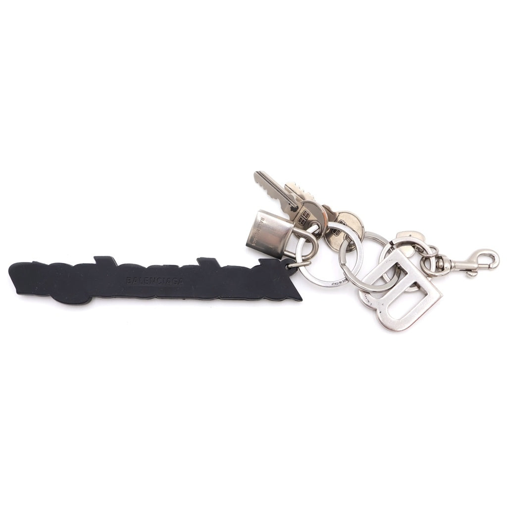 BALENCIAGA(バレンシアガ) KIT チャーム ラバーロゴ付き キーチャーム シルバー レディース