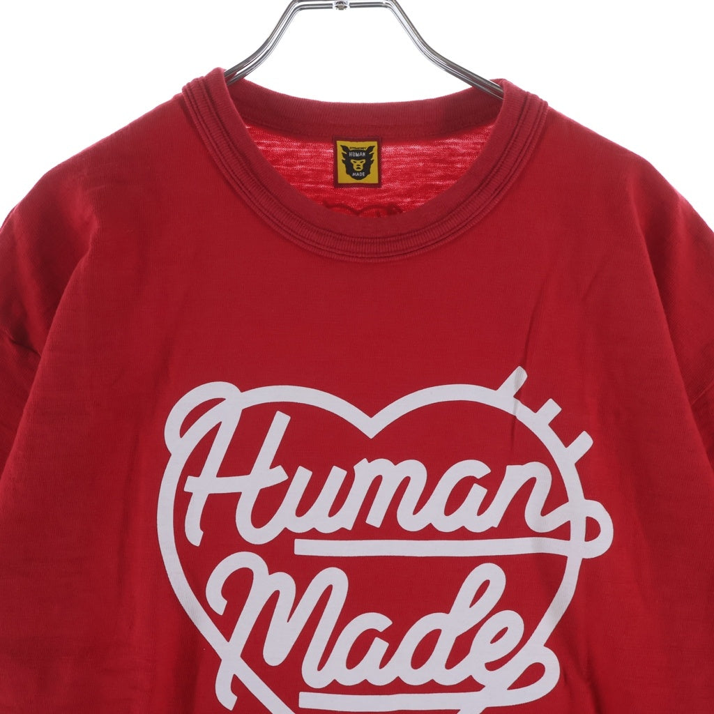 HUMAN MADE(ヒューマンメイド) 2 Color T-Shirt ブランドロゴプリント 半袖クルーネックカットソー レッド HM25CS038