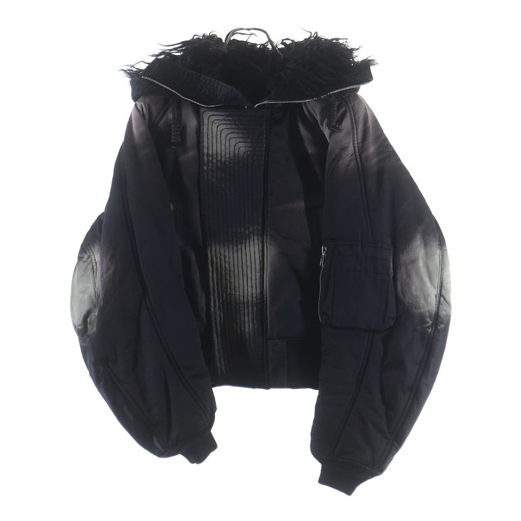 FILTH(フィルス) 25AW SUN FADED N2-B BOMBER JACET サンフーデット ボンバージャケット ジップアップ フーディ ファー ブラック 252FLBL-01