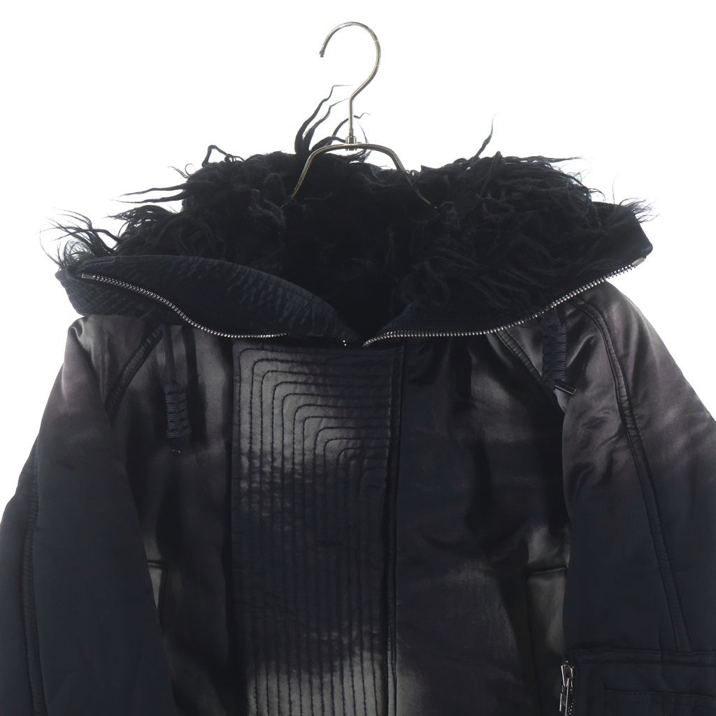 FILTH(フィルス) 25AW SUN FADED N2-B BOMBER JACET サンフーデット ボンバージャケット ジップアップ フーディ ファー ブラック 252FLBL-01