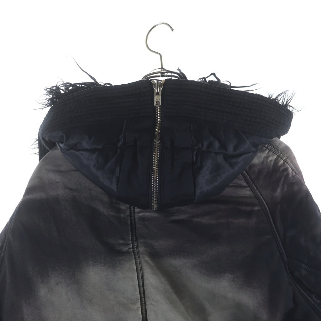 FILTH(フィルス) 25AW SUN FADED N2-B BOMBER JACET サンフーデット ボンバージャケット ジップアップ フーディ ファー ブラック 252FLBL-01
