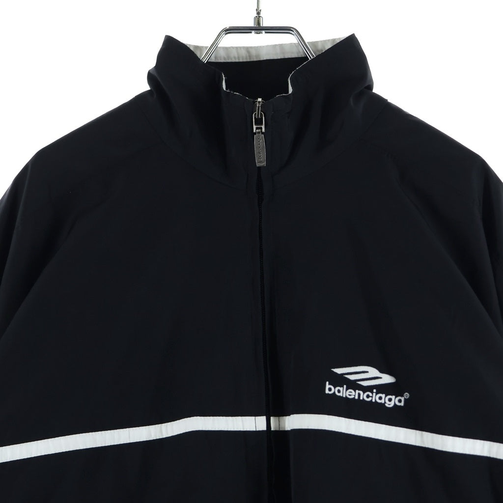 BALENCIAGA(バレンシアガ) 23AW 3B Sports Icon Track Jacket ロゴ フィールド ナイロン トラック ブルゾン ジャケット ブラック 763436 TNQ25