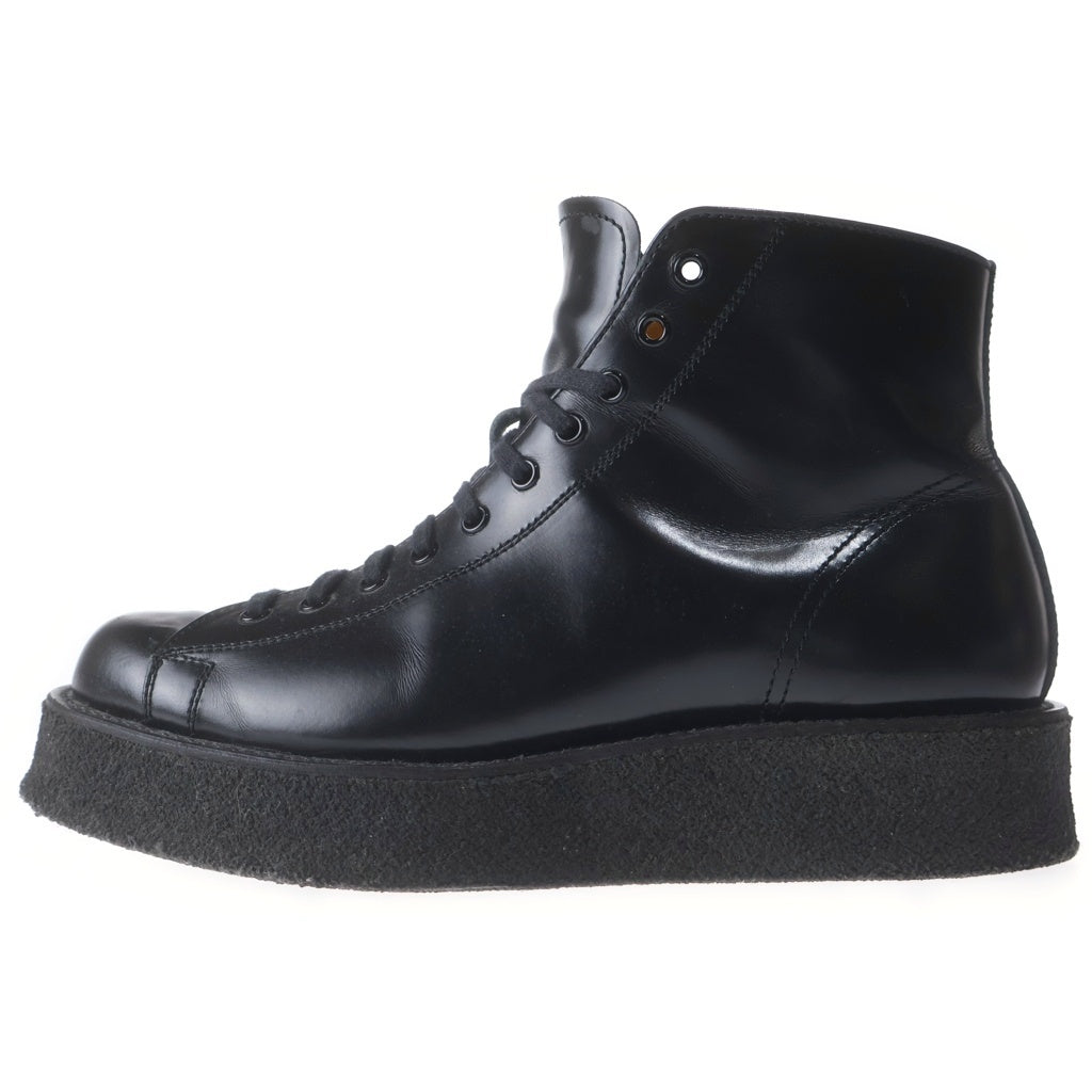 Yohji Yamamoto POUR HOMME(ヨウジヤマモト プールオム) デミブーツ レースアップスニーカー ハイカットブーツ ブラック HE-E53-764