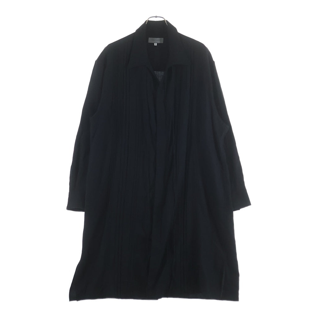 Yohji Yamamoto POUR HOMME(ヨウジヤマモト プールオム) 22AW ロングプリーツ 長袖ウールシャツ ブラック HE-B44-507