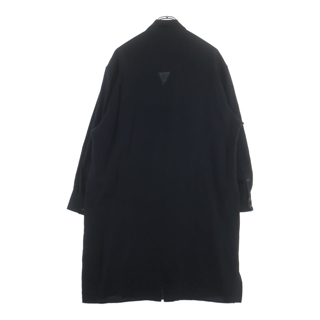 Yohji Yamamoto POUR HOMME(ヨウジヤマモト プールオム) 22AW ロングプリーツ 長袖ウールシャツ ブラック HE-B44-507