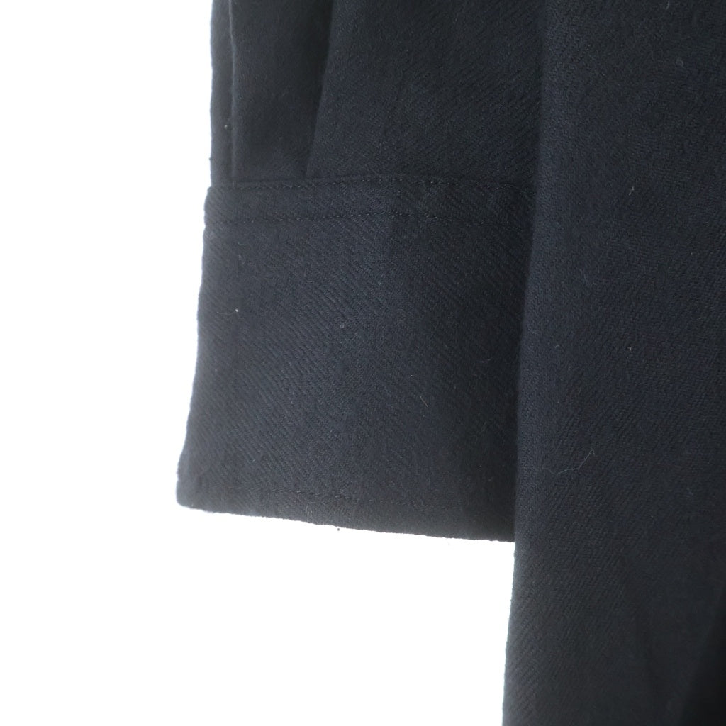 Yohji Yamamoto POUR HOMME(ヨウジヤマモト プールオム) 22AW ロングプリーツ 長袖ウールシャツ ブラック HE-B44-507