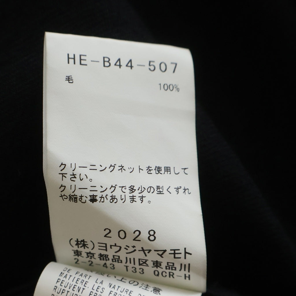 Yohji Yamamoto POUR HOMME(ヨウジヤマモト プールオム) 22AW ロングプリーツ 長袖ウールシャツ ブラック HE-B44-507