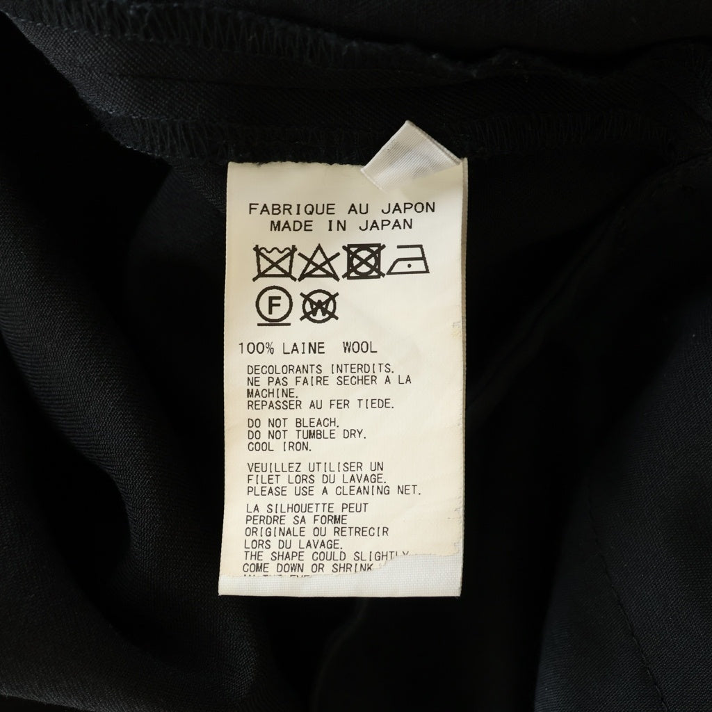 Yohji Yamamoto POUR HOMME(ヨウジヤマモト プールオム) 22AW ウールギャバカラスパンツ スラックス ブラック HE-P03-140