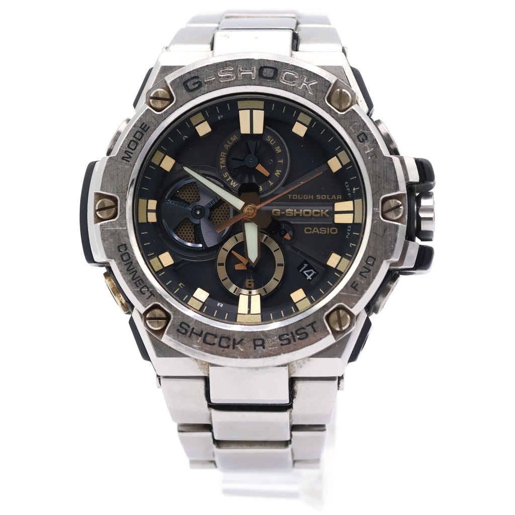 CASIO G-SHOCK(カシオ ジーショック) G-STEEL GST-B100D-1A9JF Gスチール Bluetooth対応 ソーラークォーツ 腕時計 シルバー/ゴールド