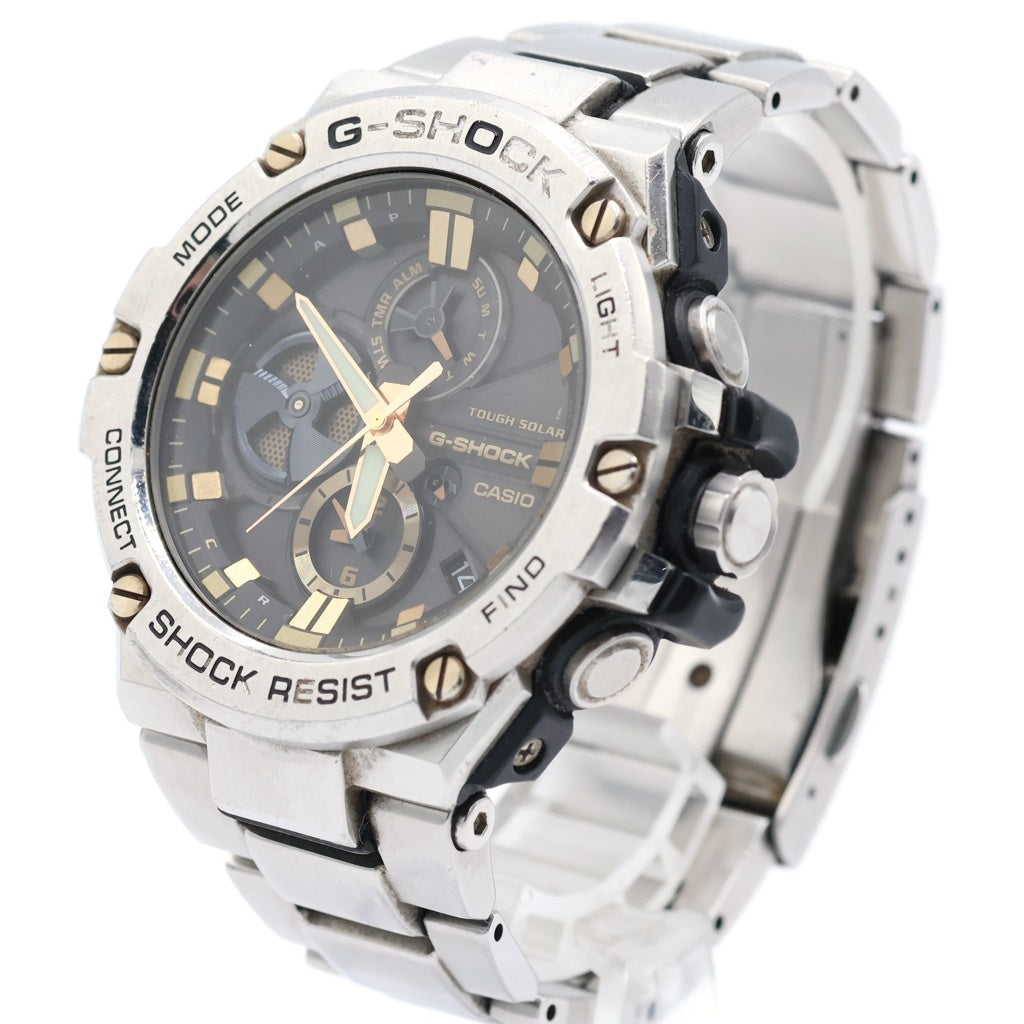 CASIO G-SHOCK(カシオ ジーショック) G-STEEL GST-B100D-1A9JF Gスチール Bluetooth対応 ソーラークォーツ 腕時計 シルバー/ゴールド