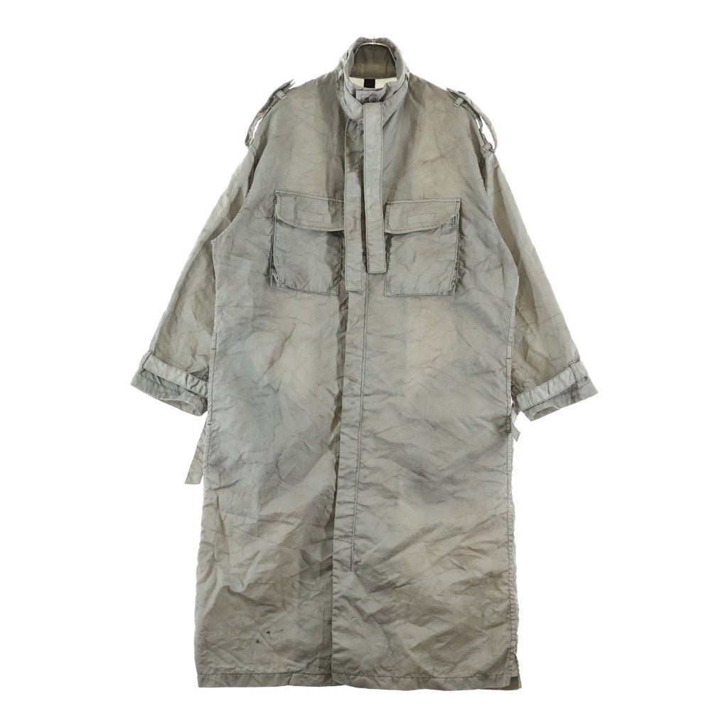 Ground Y(グラウンドワイ) 24SS SPECK DYED NYLON CROSS MILITARY DRESS SHIRT GS-D03-600 スペック ヴィンテージ加工 ナイロン クロス ミリタリー長袖ドレスシャツ グレー