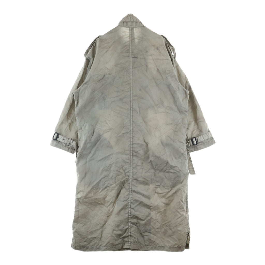 Ground Y(グラウンドワイ) 24SS SPECK DYED NYLON CROSS MILITARY DRESS SHIRT GS-D03-600 スペック ヴィンテージ加工 ナイロン クロス ミリタリー長袖ドレスシャツ グレー