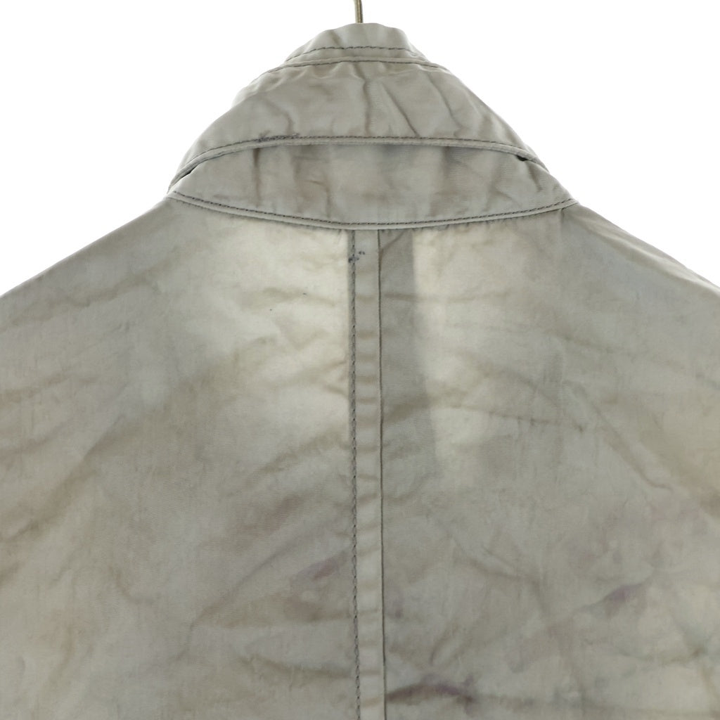 Ground Y(グラウンドワイ) 24SS SPECK DYED NYLON CROSS MILITARY DRESS SHIRT GS-D03-600 スペック ヴィンテージ加工 ナイロン クロス ミリタリー長袖ドレスシャツ グレー