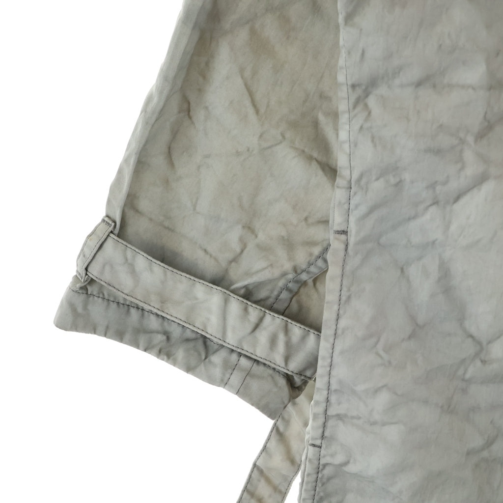 Ground Y(グラウンドワイ) 24SS SPECK DYED NYLON CROSS MILITARY DRESS SHIRT GS-D03-600 スペック ヴィンテージ加工 ナイロン クロス ミリタリー長袖ドレスシャツ グレー