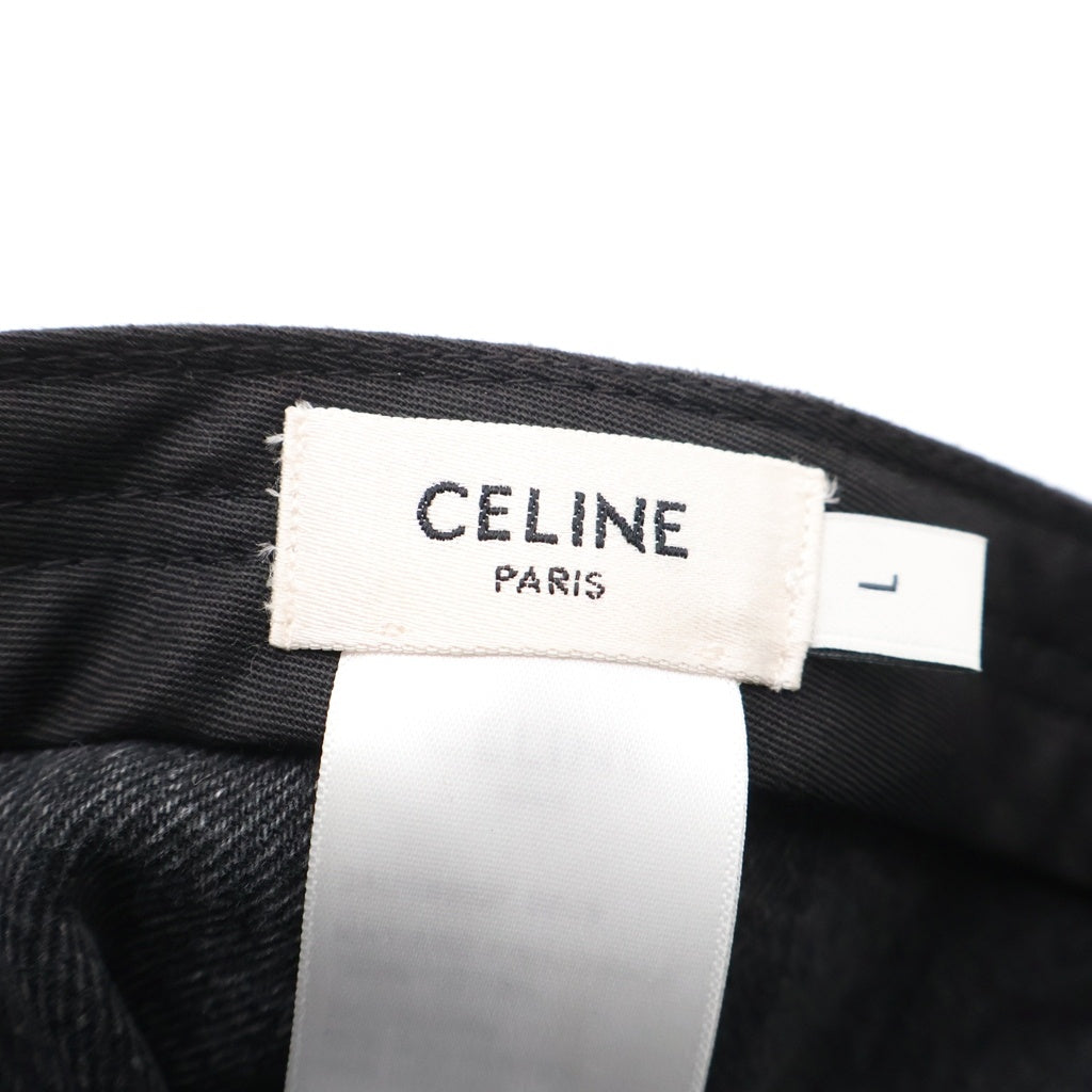 CELINE(セリーヌ) Initial Cap 2AUY8932F フロント イニシャルロゴ ベースボールキャップ 帽子 グレー