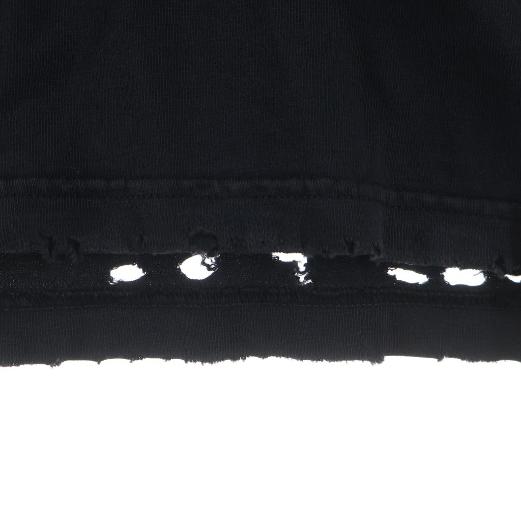 BALENCIAGA(バレンシアガ) 24SS Paris Liberty 764235 TQVR9 パリス リバティ ダメージ加工 クルーネック半袖Tシャツ カットソー ブラック