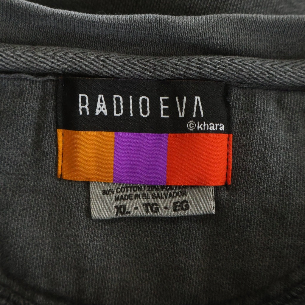 VINTAGE(ヴィンテージ) 00S RADIO EVA ILLUSTRATION SWEAT ラヂオエヴァ エヴァンゲリオン フロント イラストレーション クルーネック長袖スウェットトレーナー グレー