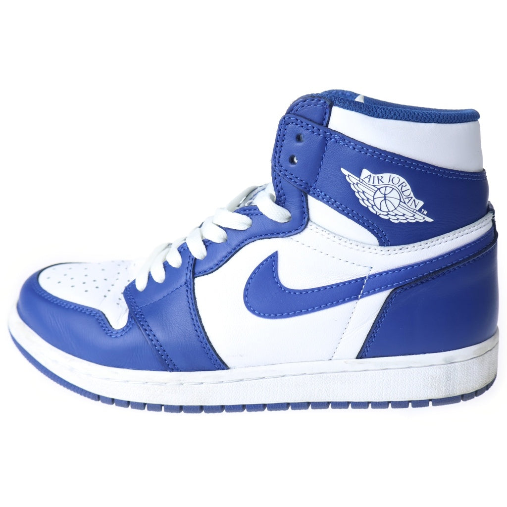 NIKE(ナイキ) AIR JORDAN 1 RETRO HIGH STORM BLUE エアジョーダン1 レトロ ハイ ストーム ブルー ハイカットスニーカー ホワイト/ブルー US8/26cm 555088-127