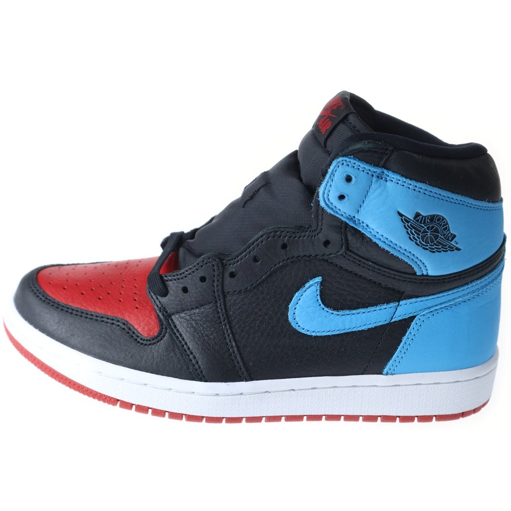 NIKE(ナイキ) AIR JORDAN 1 HIGH OG UNC TO CHICAGO エアジョーダン1 OG UNCトゥシカゴ ハイカットスニーカー ブラック/レッド/ブルー US8/25cm CD0461-046 レディース