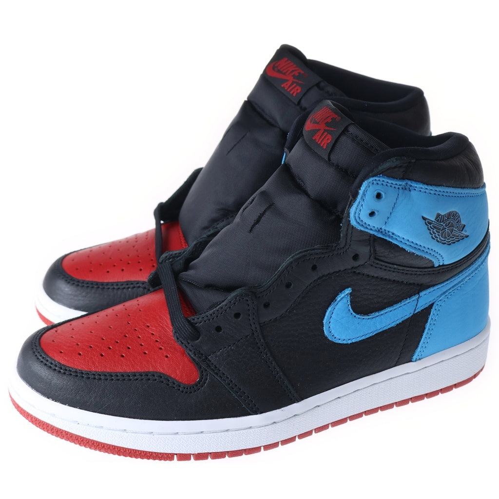 NIKE(ナイキ) AIR JORDAN 1 HIGH OG UNC TO CHICAGO エアジョーダン1 OG UNCトゥシカゴ ハイカットスニーカー ブラック/レッド/ブルー US8/25cm CD0461-046 レディース