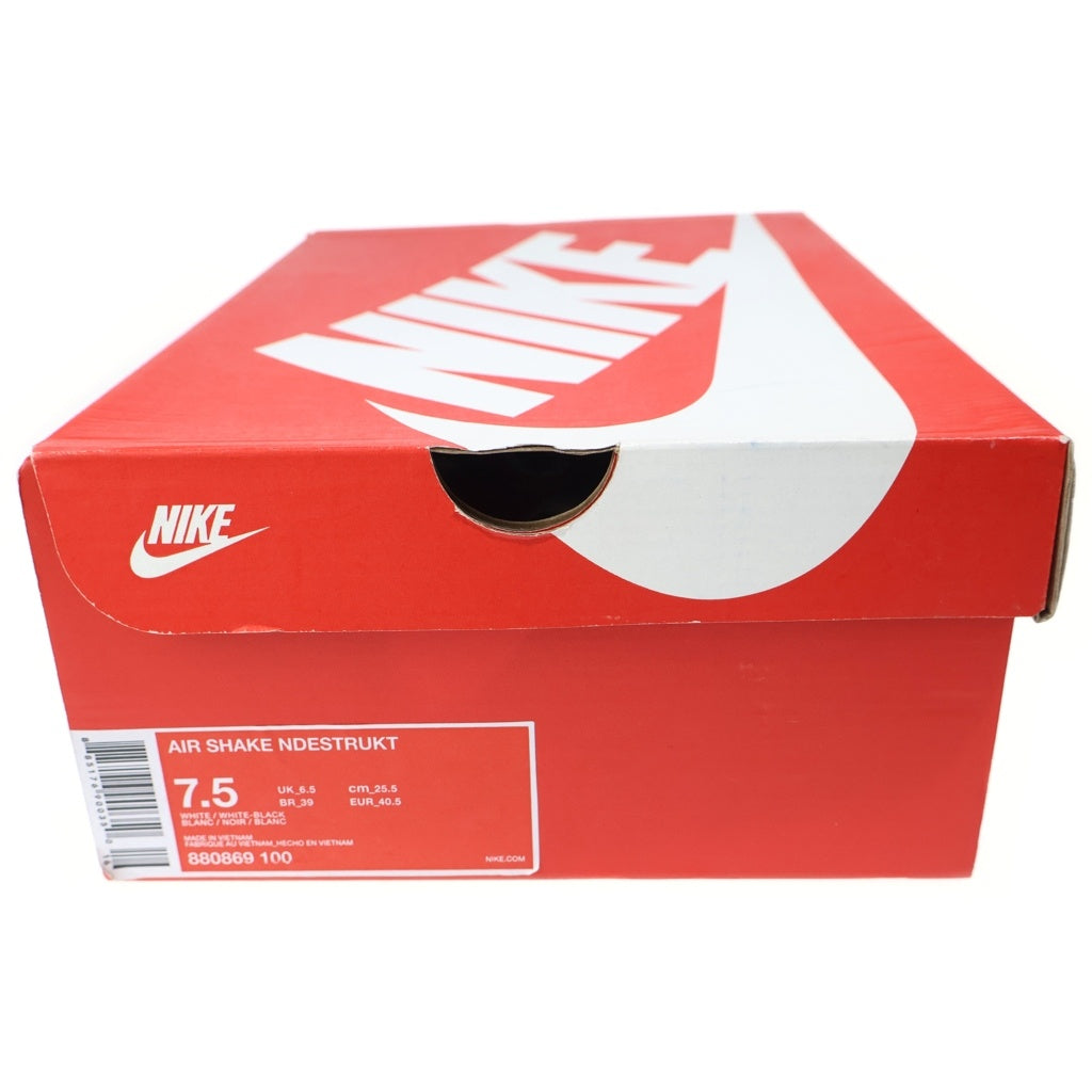 NIKE(ナイキ) 2017年製 AIR SHAKE NDESTRUKT エアシェイク インデストラクト ミッドカットスニーカー ホワイト US7.5/25.5cm 880869-100