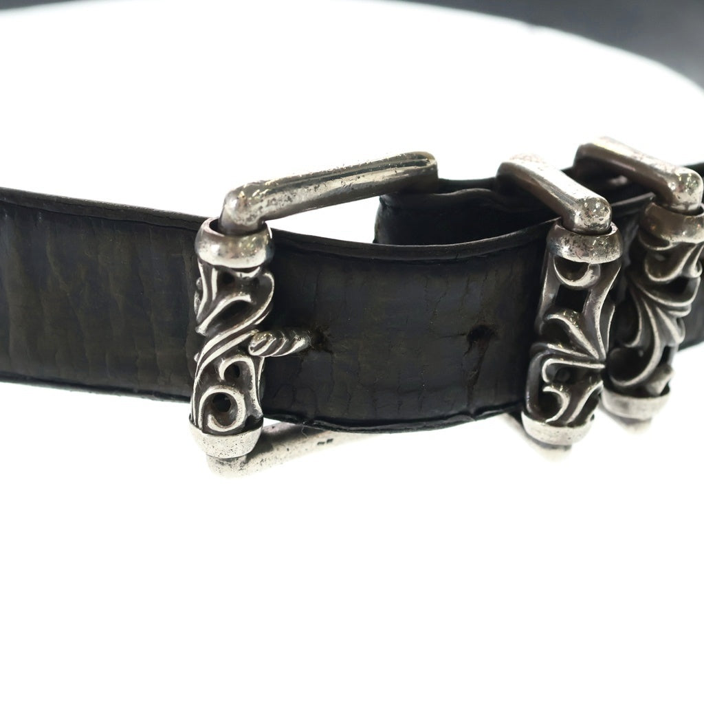 CHROME HEARTS(クロムハーツ) BLT ROLLER 3PC1.5inch 3PCローラーバックル レザーベルト シルバー BCA357
