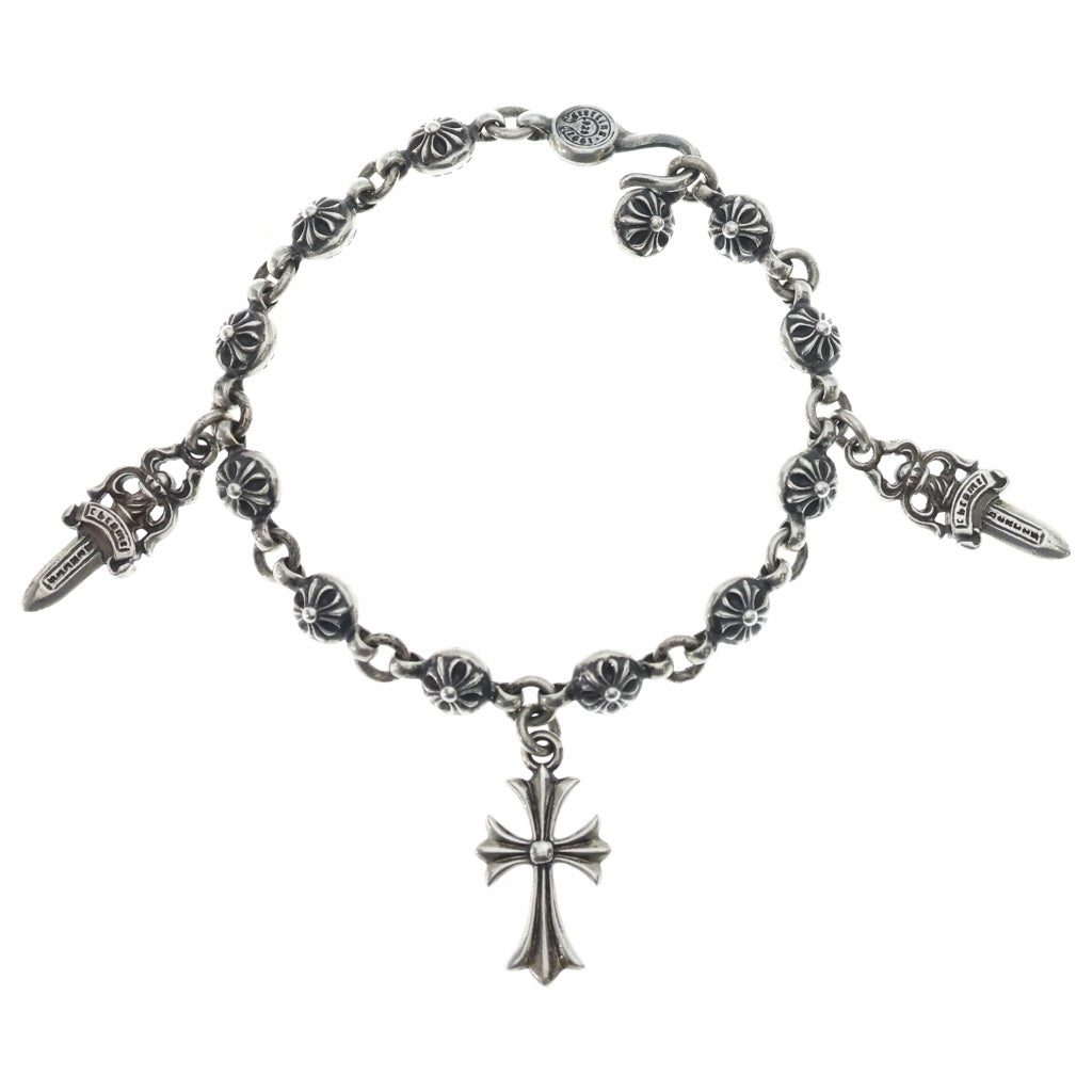 CHROME HEARTS(クロムハーツ) NO1 BALL #1クロスボール #5ダガー タイニーCHクロス モチーフ ブレスレット シルバー BCA172