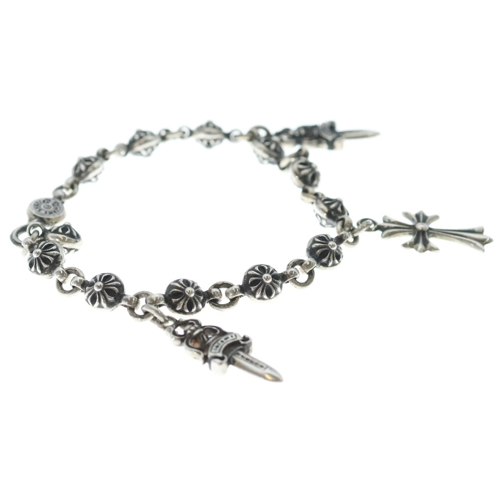 CHROME HEARTS(クロムハーツ) NO1 BALL #1クロスボール #5ダガー タイニーCHクロス モチーフ ブレスレット シルバー BCA172