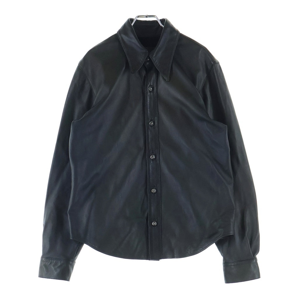 CHROME HEARTS(クロムハーツ) クロスボールボタン 長袖レザーシャツ 