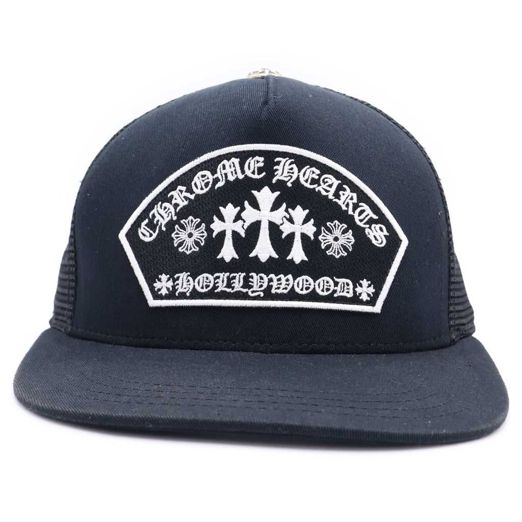 CHROME HEARTS(クロムハーツ) TRUCKER CAP KING TACO HOLLYWOOD キングタコ ハリウッド 3セメタリークロス刺繍 メッシュトラッカーキャップ 帽子 ブラック