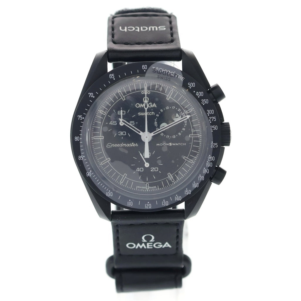 OMEGA(オメガ) ×SWATCH Mission To The Moon SO33B700 スウォッチ バイオセラミック ミッショントゥザムーンフェイズ ニュームーン クロノグラフ クォーツ 腕時計