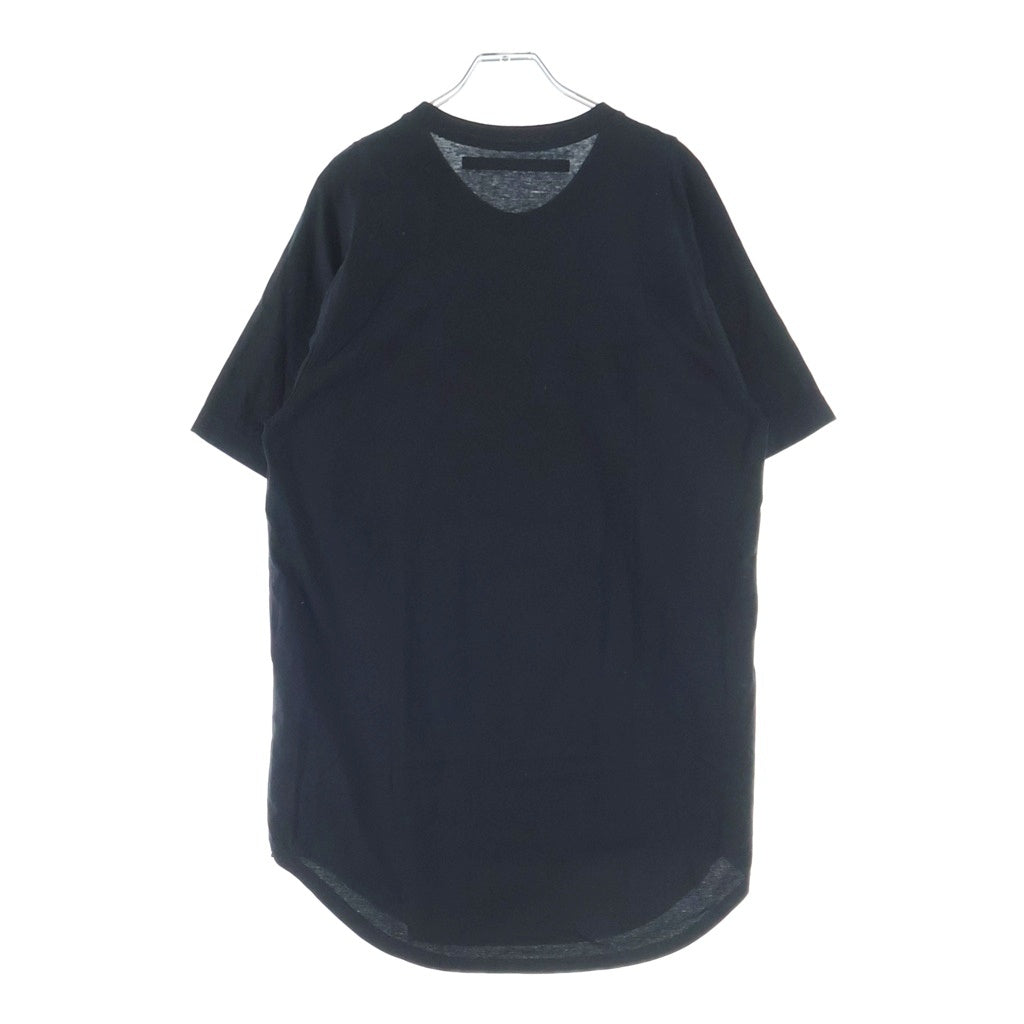 JULIUS(ユリウス) 24SS COTTON SZ JERSEY 847CPM1 コットン プリント ベーシック クルーネック半袖Tシャツカットソー ブラック