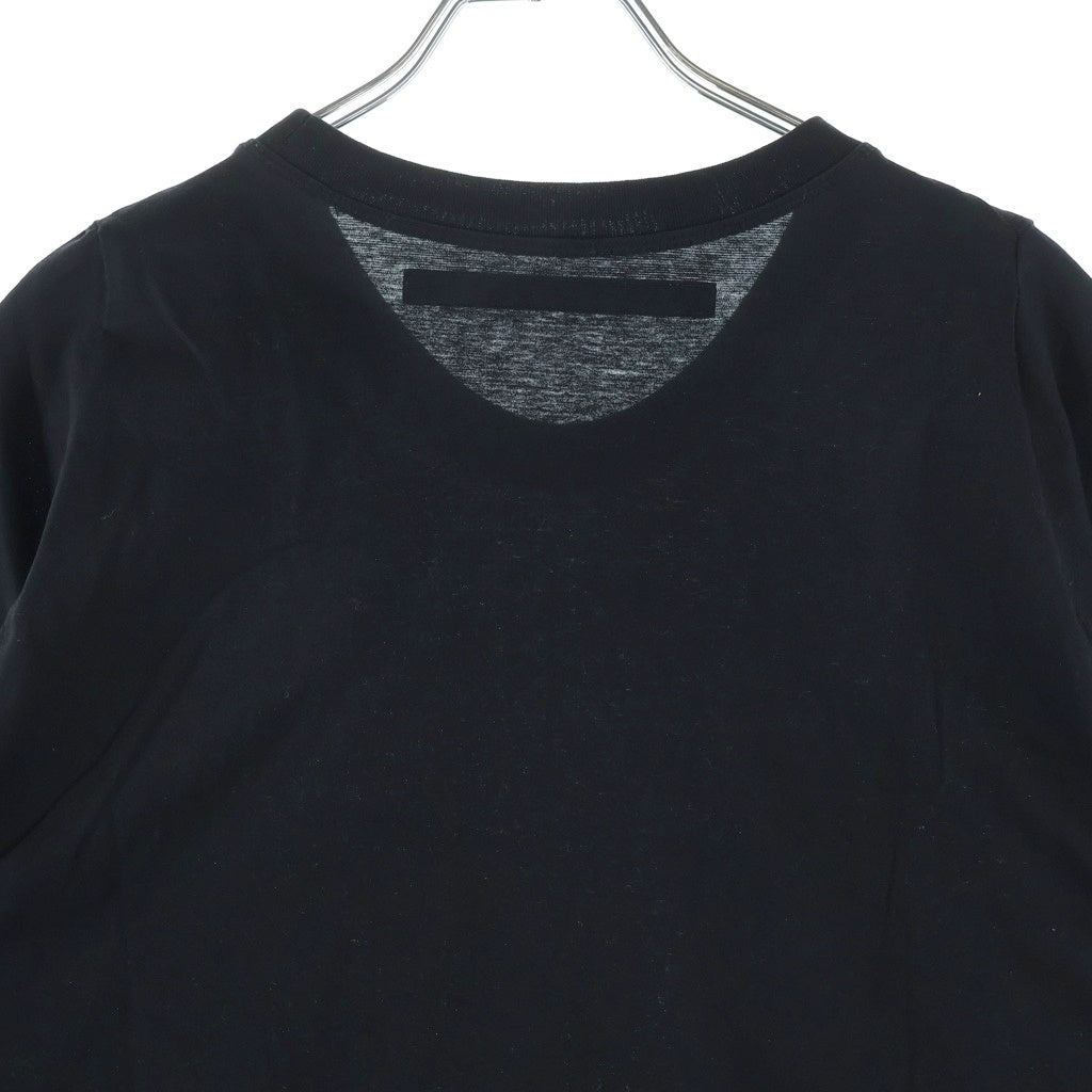 JULIUS(ユリウス) 24SS COTTON SZ JERSEY 847CPM1 コットン プリント ベーシック クルーネック半袖Tシャツカットソー ブラック
