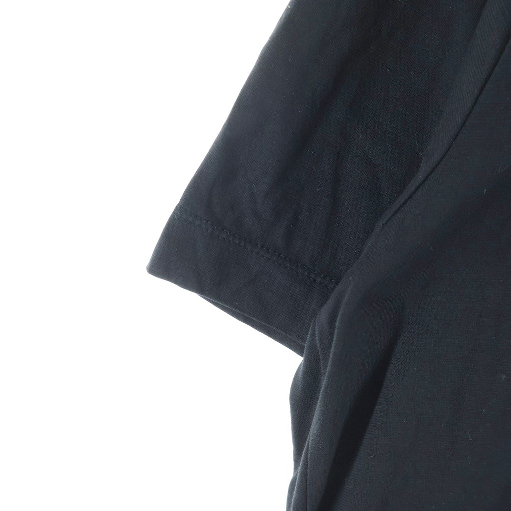 JULIUS(ユリウス) 24SS COTTON SZ JERSEY 847CPM1 コットン プリント ベーシック クルーネック半袖Tシャツカットソー ブラック