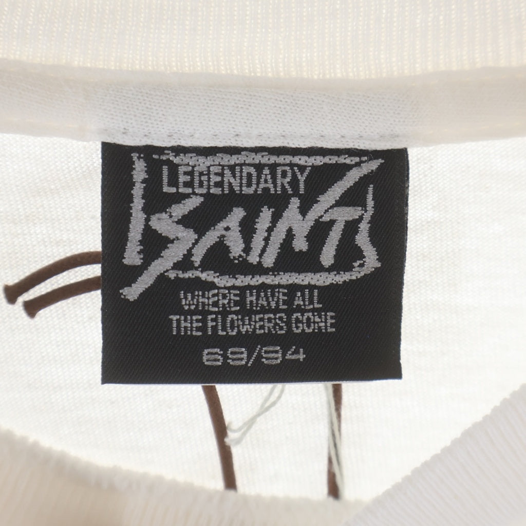 SAINT MICHAEL(セントマイケル) ×A BATHING APE SS TEE GOD アベイシングエイプ フロントプリント クルーネック半袖Tシャツカットソー ホワイト SM-HR1-0000-C35