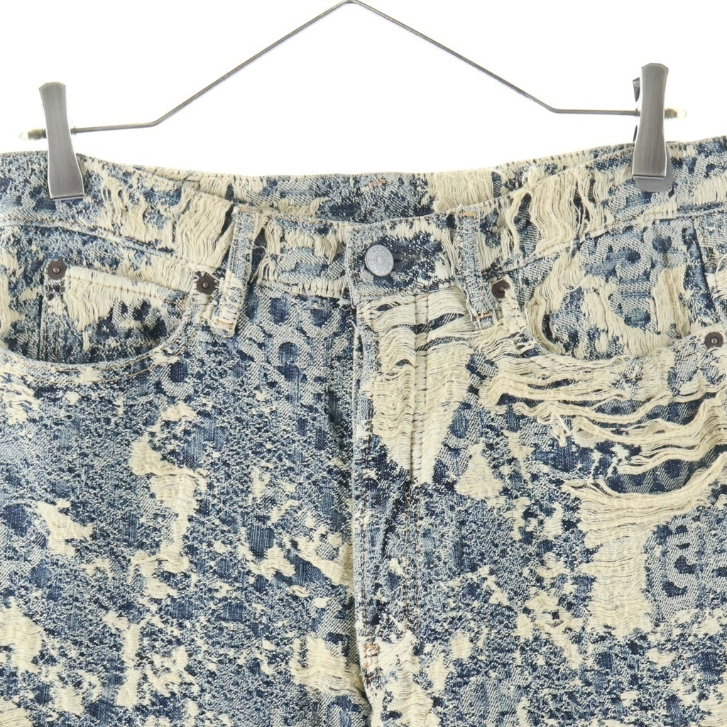 Acne Studios(アクネ ストゥディオズ) 25AW 1981 U DENIM DISTRESSED MONOGRAM デストロイデニムパンツ ジーンズ インディゴ C00080