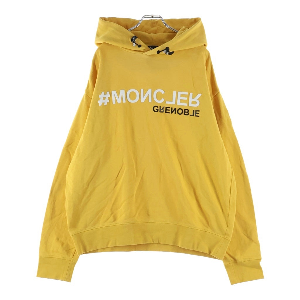 MONCLER GRENOBLE モンクレールグルノーブル 23AW MAGLIA CON CAPPUCCIO マグリア ロゴ プルオーバーパーカー フーディー イエロー I20978G00027 80451 MONCLER GRENOBLE(モンクレールグルノーブル) 23AW MAGLIA CON
