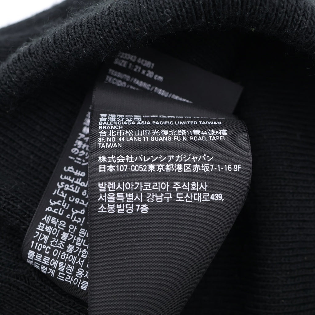 BALENCIAGA(バレンシアガ) 22AW Sports Icon Beanie スポーツアイコンビーニー ニット帽 ブラック 723343 443B1