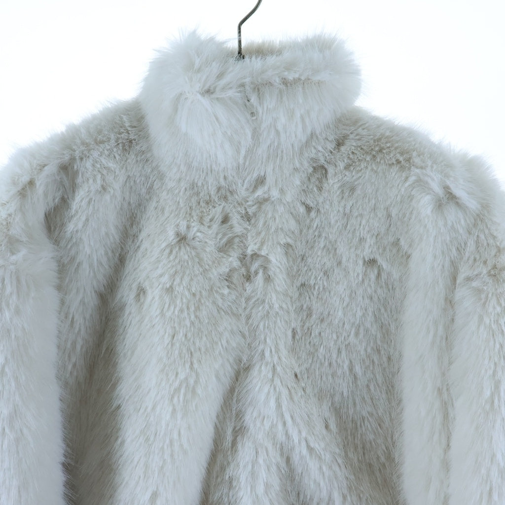 BALENCIAGA(バレンシアガ) Extended BB ジップアップ ファージャケット ホワイト 768980 TPQ23